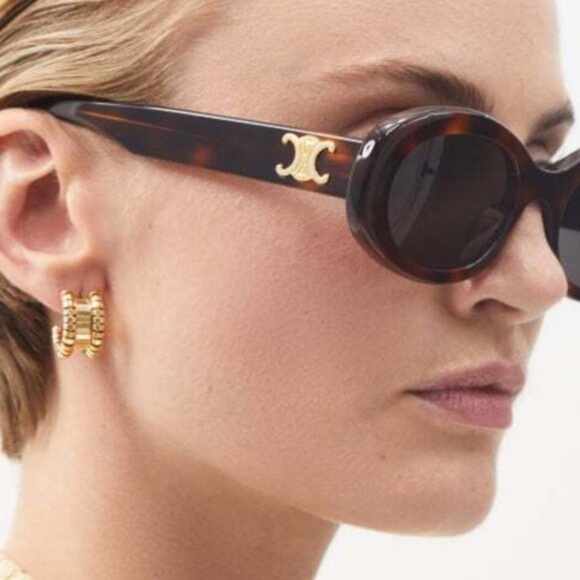 CELINE BROWN TRIOMPHE SUNGLASSES - Picture 2 of 9